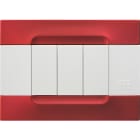 URMET - Placca metallo rosso metallico 3 moduli serie bianca Kàdra.