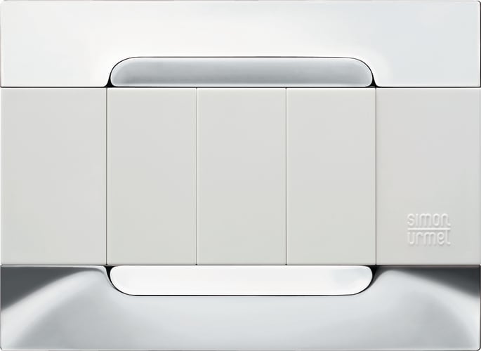 URMET - Placca metallo 3 moduli serie bianca Kàdra nickel.