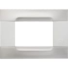 URMET - Placca metallo serie bianca 3 moduli Kàdra nickel acciaio 3M.