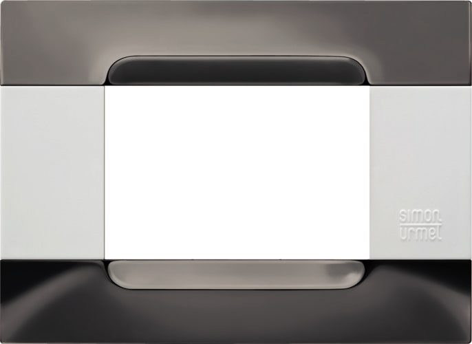 URMET - Placca metallo serie bianca Kàdra 3 moduli nickel nero.