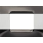 URMET - Placca metallo serie bianca Kàdra 3 moduli nickel nero.