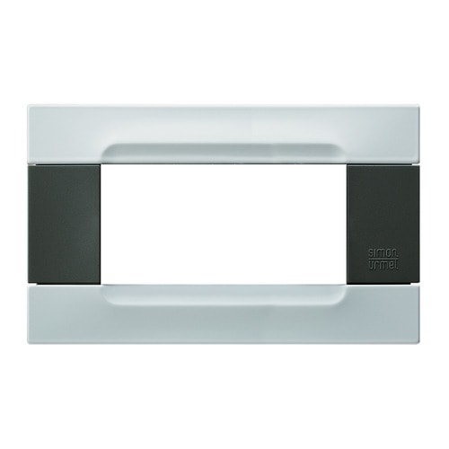 URMET - Placca metallo antracite 4 moduli, serie Kàdra, bianco vega.