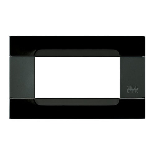 URMET - Placca metallo serie antracite Kàdra nero universo 4 moduli.