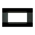 URMET - Placca metallo serie antracite Kàdra nero universo 4 moduli.