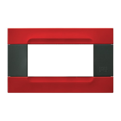 URMET - Placca metallo serie antracite Kàdra rosso orione 4 moduli.
