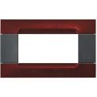 URMET - Placca 4 moduli Kàdra serie antracite metallo bordeaux metallizzato MET BORDEAUX METALL. 4M.