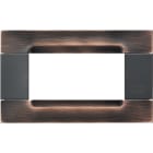 URMET - Placca metallo antracite Kàdra 4 moduli rame spazzolato.