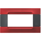 URMET - Placca metallo rosso metallico 4 moduli serie antracite Kàdra.
