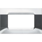 URMET - Placca metallo antracite 4 moduli Kàdra con finitura nickel.
