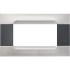 URMET - Placca metallo serie antracite 4 moduli nickel acciaio.