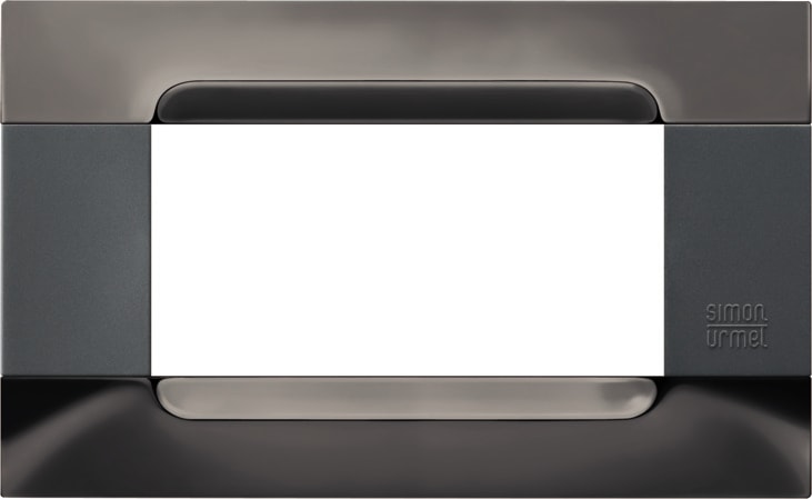 URMET - Placca metallo serie antracite Kàdra 4 moduli nickel nero.