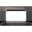 URMET - Placca metallo serie antracite Kàdra 4 moduli nickel nero.
