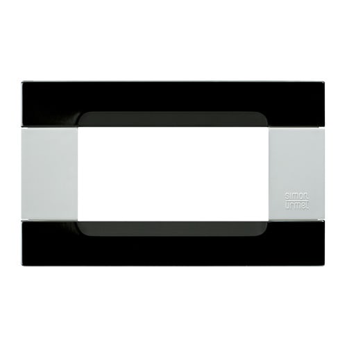 URMET - Placca 4 moduli serie bianca Kàdra metallo nero universo MET 4M.