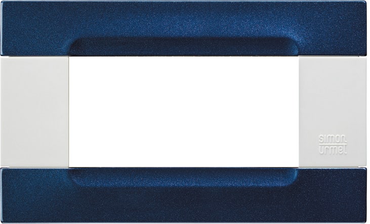 URMET - Placca metallo blu metallizzato 4 moduli serie bianca Kàdra.
