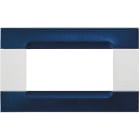 URMET - Placca metallo blu metallizzato 4 moduli serie bianca Kàdra.