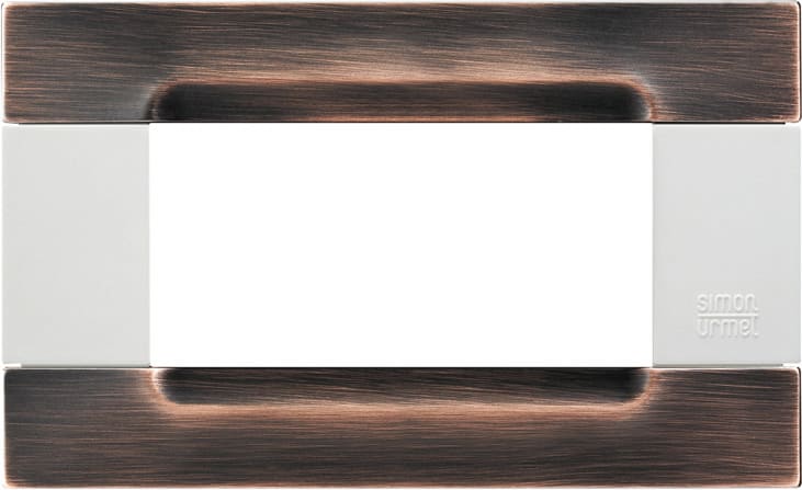 URMET - Placca metallo rame spazzolato 4 moduli serie bianca Kàdra.