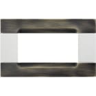 URMET - Placca 4 moduli Kàdra serie bianca metallo ottone spazzolato met ottone spazz 4M.