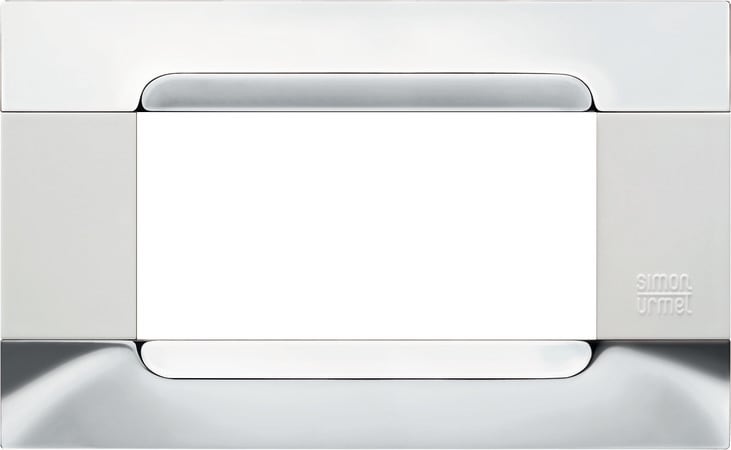 URMET - Placca metallo serie bianca 4 moduli Kàdra nickel 4M.