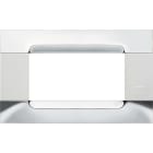 URMET - Placca metallo serie bianca 4 moduli Kàdra nickel 4M.