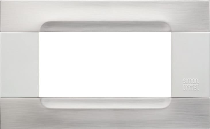 URMET - Placca metallo nickel acciaio 4 moduli serie bianca Kàdra.