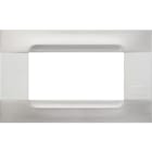 URMET - Placca metallo nickel acciaio 4 moduli serie bianca Kàdra.