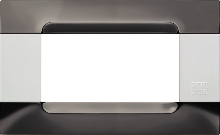 URMET - Placca metallo serie bianca Kàdra 4 moduli nickel nero.