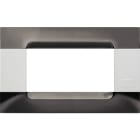 URMET - Placca metallo serie bianca Kàdra 4 moduli nickel nero.