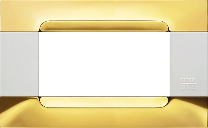 URMET - Placca metallo oro lucido 4 moduli serie bianca Kàdra 4M.
