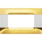 URMET - Placca metallo oro lucido 4 moduli serie bianca Kàdra 4M.