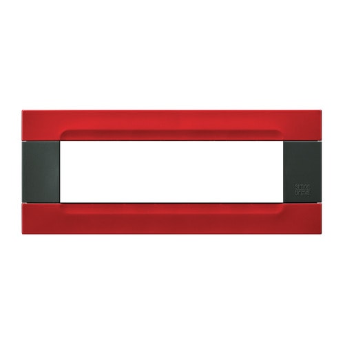 URMET - Placca metallo serie antracite Kàdra 7 moduli rosso orione.