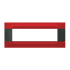 URMET - Placca metallo serie antracite Kàdra 7 moduli rosso orione.