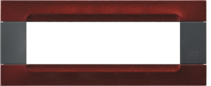 URMET - Placca 7 moduli serie antracite Kàdra metallo bordeaux metallizzato MET 7M.