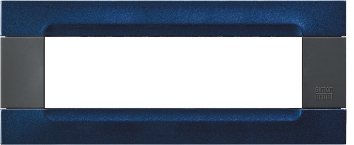 URMET - Placca metallo antracite 7 moduli Kàdra blu metallizzato.