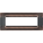 URMET - Placca metallo serie antracite Kàdra con 7 moduli e finitura rame spazzolato.