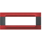 URMET - Placca metallo antracite 7 moduli Kàdra rosso metall.
