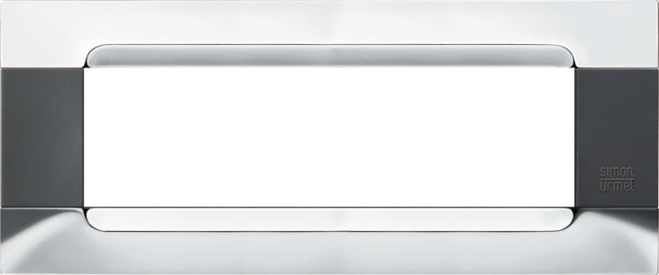 URMET - Placca metallo antracite 7 moduli con finitura nickel.