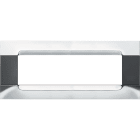 URMET - Placca metallo antracite 7 moduli con finitura nickel.