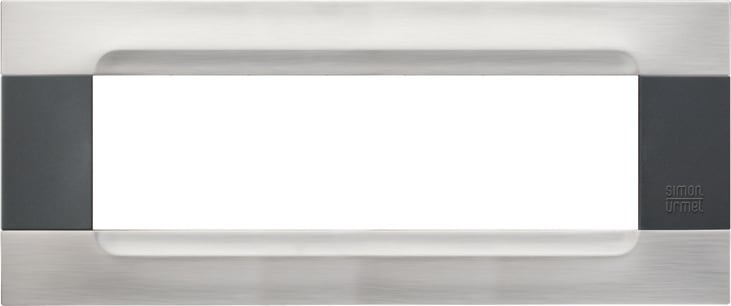 URMET - Placca metallo serie antracite 7 moduli nickel acciaio.