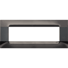 URMET - Placca metallo serie antracite Kàdra 7 moduli nickel nero.