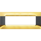 URMET - Placca metallo antracite 7 moduli, serie Kàdra, finitura oro lucido.