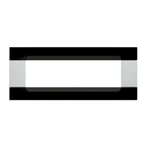 URMET - Placca 7 moduli serie bianca Kàdra in metallo nero universo.