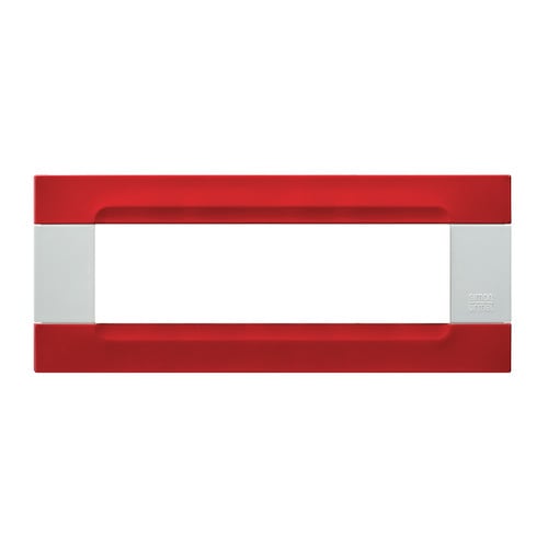 URMET - Placca metallo rosso orione 7 moduli serie bianca Kàdra.