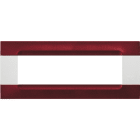 URMET - Placca 7 moduli Kàdra serie bianca metallo bordeaux metallizzato 7M.