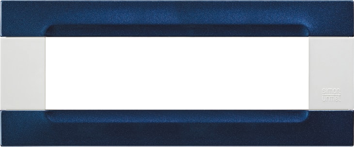 URMET - Placca metallo blu metallizzato 7 moduli serie bianca Kàdra.