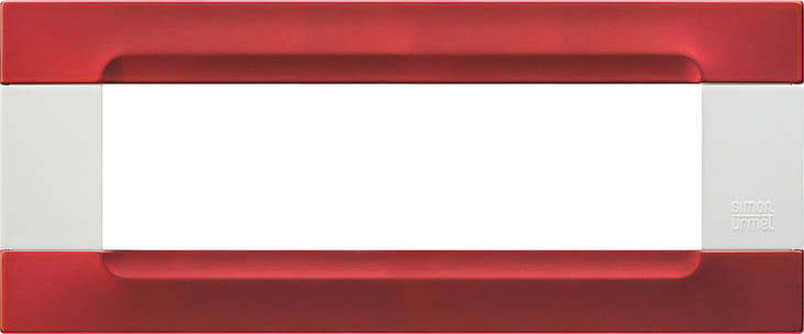 URMET - Placca metallo rosso metallico 7 moduli serie bianca Kàdra.