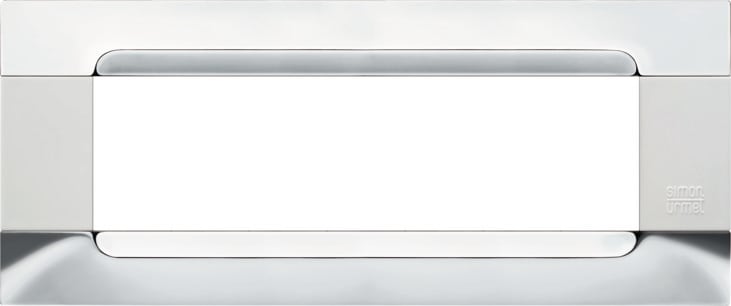 URMET - Placca metallo serie bianca Kàdra 7 moduli nickel.