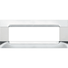 URMET - Placca metallo serie bianca Kàdra 7 moduli nickel.