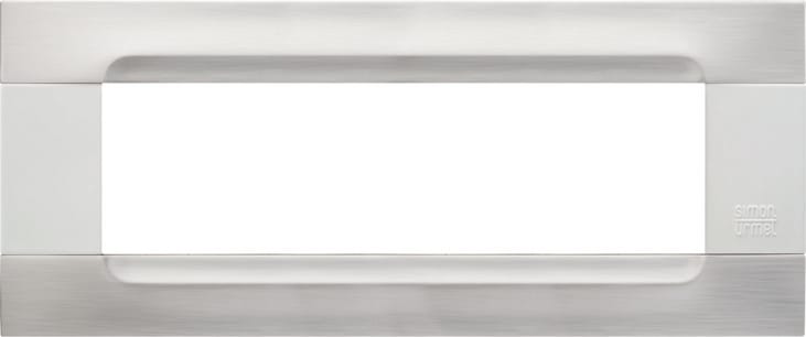 URMET - Placca metallo serie bianca Kàdra 7 moduli nickel acciaio.