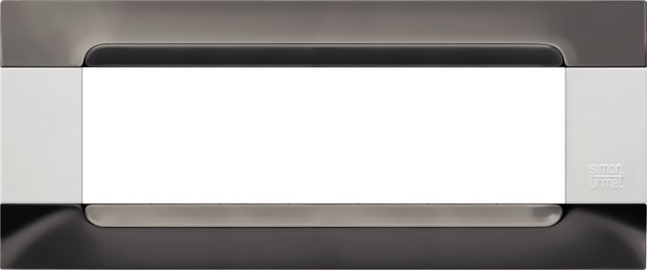 URMET - Placca metallo serie bianca Kàdra 7 moduli nickel nero.