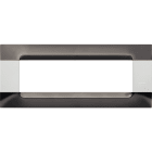 URMET - Placca metallo serie bianca Kàdra 7 moduli nickel nero.